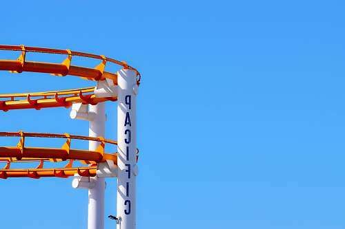 santa monica pier roller coaster under blue sky santa monica